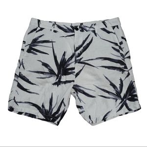 Zara Man Linen Palm Shorts Waist 34